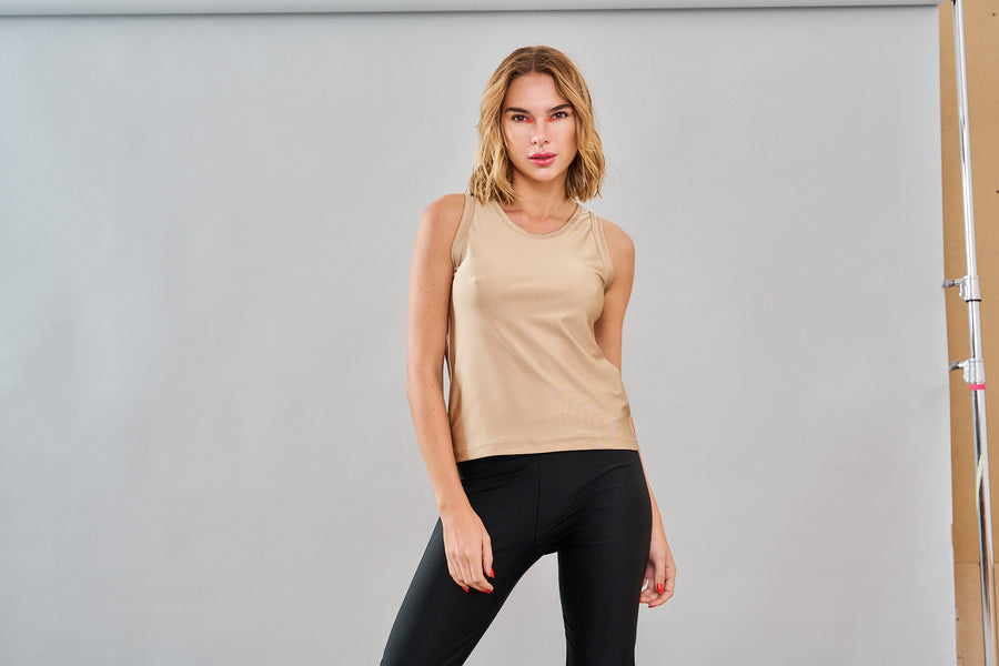 Polera Sin Mangas Bosque Dorado