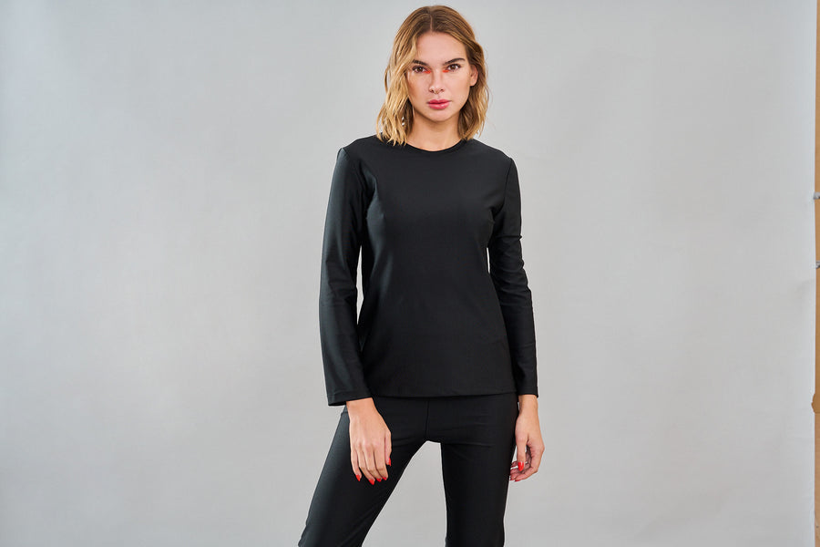 Polera Manga Larga Selva Negro