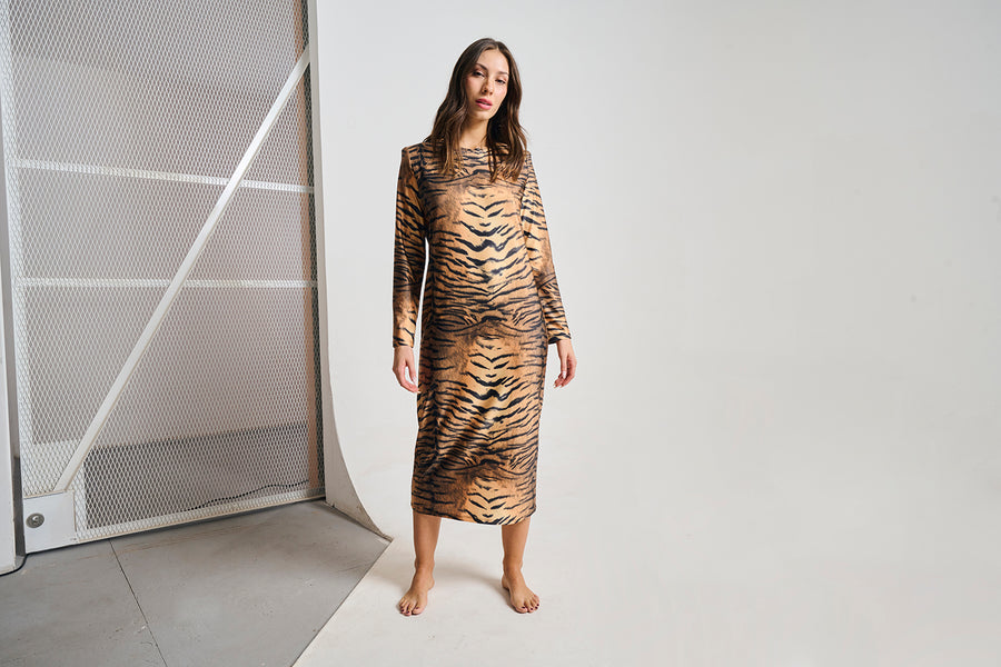 Vestido Manga Larga Páramo Tigre