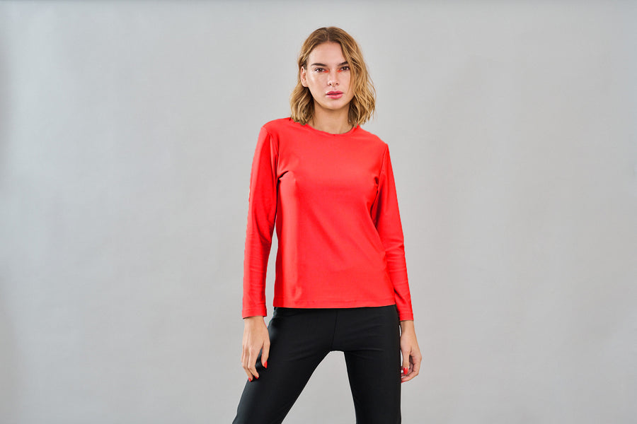 Polera Manga Larga Selva Rojo